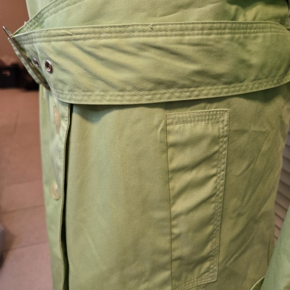 Jessica London Size 22W Long Trench Coat Removable Liner LIME GREEN BELTED - Picture 4 of 10